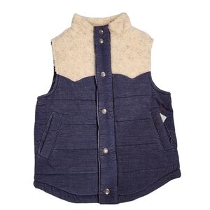Cat & Jack Girls Blue And White Outerwear Vest Size XS NWT